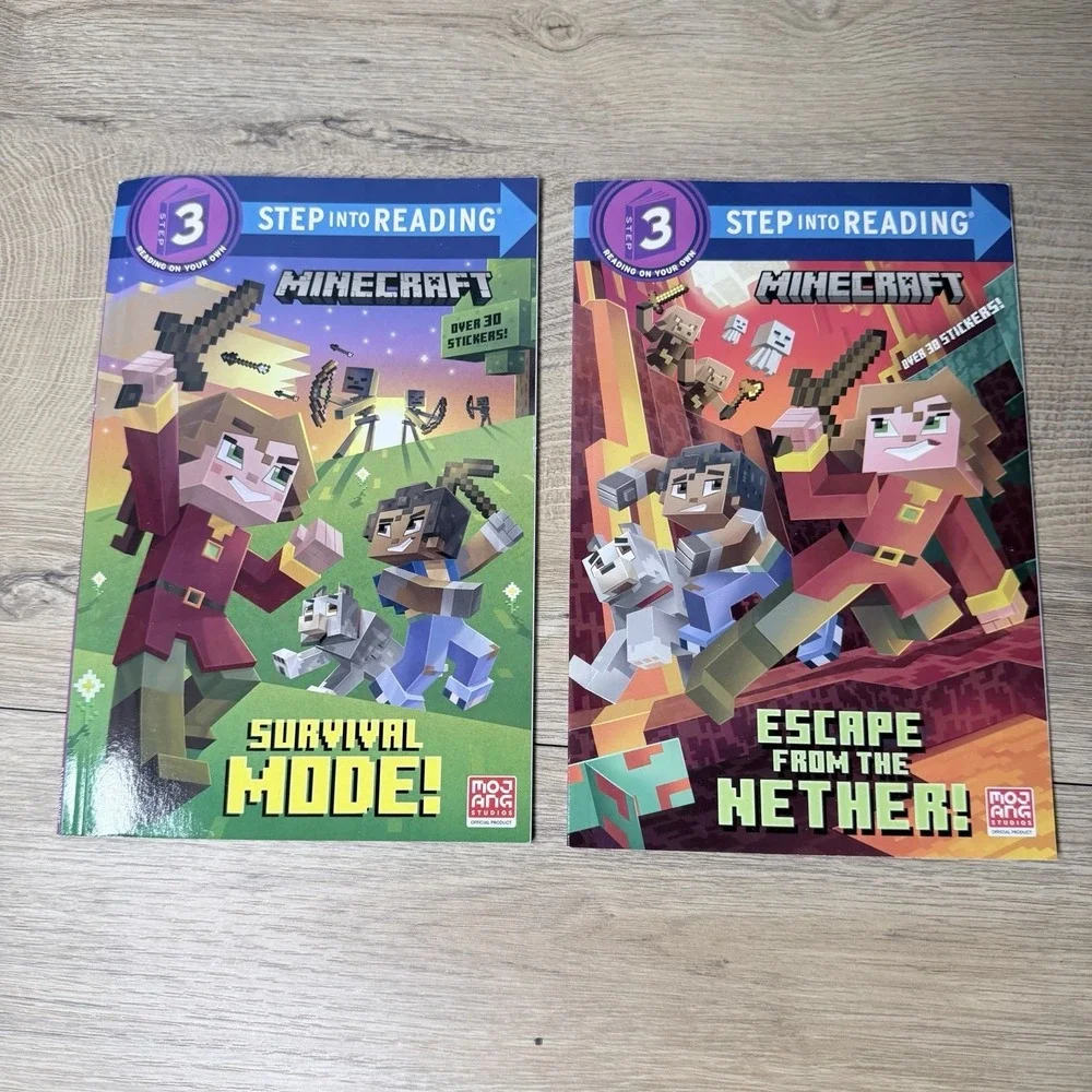 Minecraft‎ Step Into Reading Book Lot Level 3 Survival Mode Escape Nether